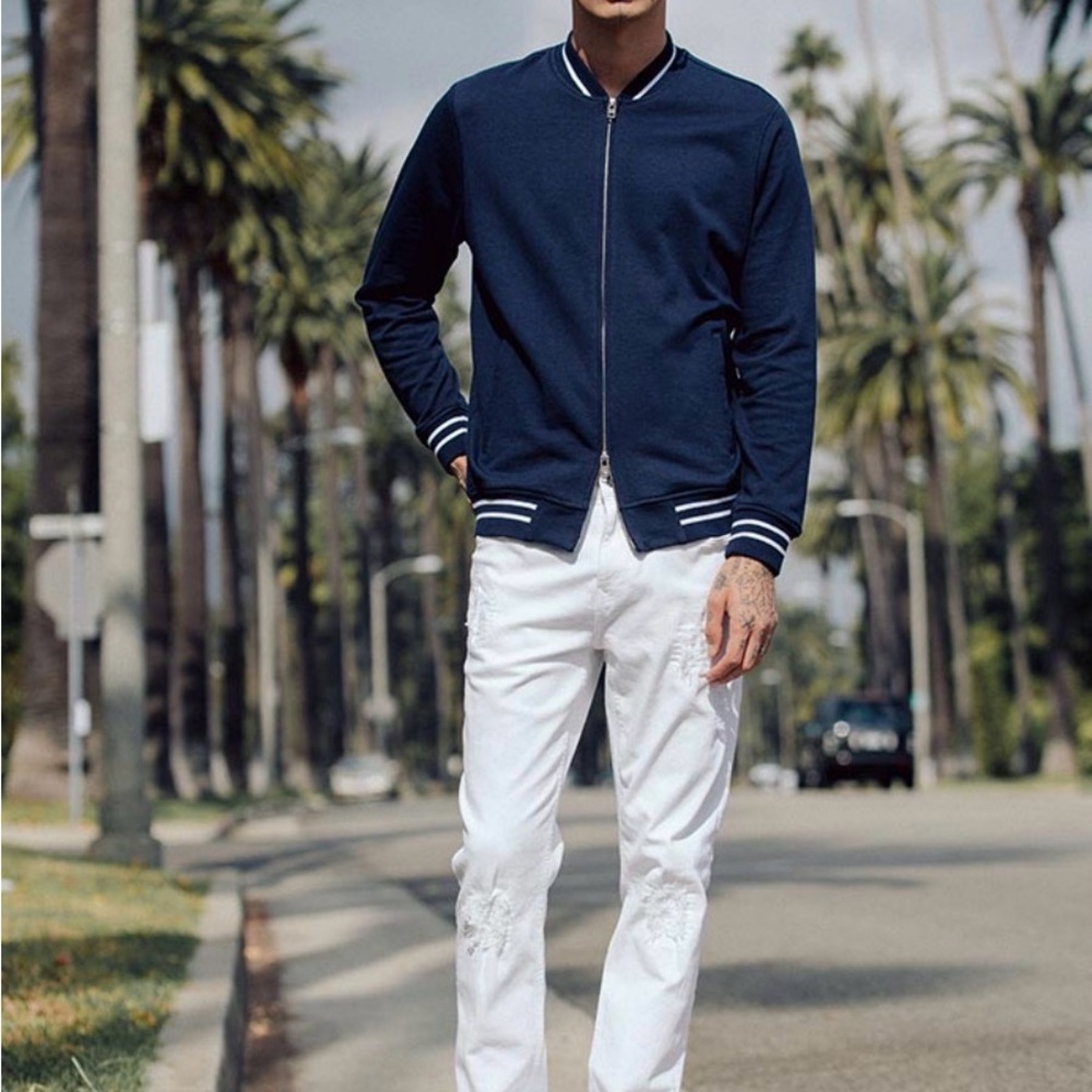 Five Four Nick Wooster varsity-style zip-up sweatshirt  Dark Blue